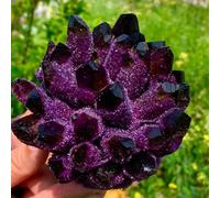 QEUOPGFD Ornements en Cristal Spécimen de guérison d'amas de Cristal de Quartz fantôme Violet Beau Cristal(400-450g)