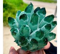 QEUOPGFD Ornements en Cristal Spécimen minéral de Patchwork Rugueux d'amas de Cristaux fantômes Verts Beau Cristal(900-1000g)