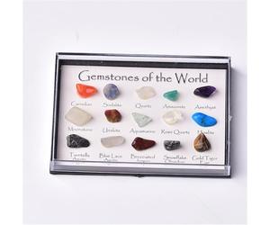 QEUOPGFD Ornements en Cristal Spécimen minéral de Roche de Pierre de Cristal Spécimens d'enseignement Coffret Cadeau Jaspery Cadeaux minéraux for Noël Beau Cristal