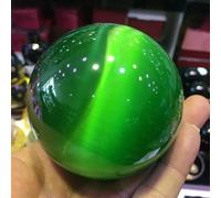 QEUOPGFD Ornements en Cristal Sphère de Boule de guérison en Cristal œil de Chat Vert Quartz Beau Cristal(60mm)
