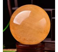QEUOPGFD Ornements en Cristal Sphère de Calcite Jaune Naturelle, Boule de Cristaux de Quartz de guérison Reiki, Spirituel, Islande, clarté mentale, Calme Beau Cristal