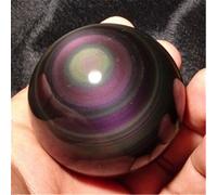 QEUOPGFD Ornements en Cristal Sphère de Cristal de Quartz Obsidienne œil de Chat Beau Cristal(55-60mm)