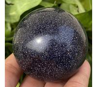 QEUOPGFD Ornements en Cristal Sphère de Pierre de Bleu, Pierre précieuse d'énergie, décoration de Salle de guérison Reiki, Cadeau de Bureau, décoration poncée à la Main Beau Cristal(200-250g)