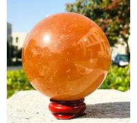 QEUOPGFD Ornements en Cristal Sphère de Quartz en Calcite Jaune Naturelle, Boule de Cristal, spécimen de guérison Beau Cristal(30-35mm)