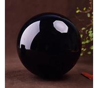 QEUOPGFD Ornements en Cristal Sphère d'obsidienne Noire Naturelle, Boule Magique de Cristal de Quartz, Pierre de Roche Reiki de guérison, Objets de Collection Beau Cristal(10cm)