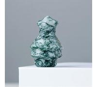 QEUOPGFD Ornements en Cristal Statue d'arbre de noël en Pierre de Cristal, Moule Fait à la Main, Mini gemme sculptée, décoration de la Maison, Cadeaux de noël, Souvenir Beau Cristal(Qinghai Jade)