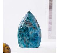 QEUOPGFD Ornements en Cristal Statue de Flamme de Polissage en Apatite Bleue, Cristal, Pierre Brute, décoration de Bureau, Maison, Artisanat en Cristal, Cadeaux, 1 pièce Beau Cristal(100-150g)