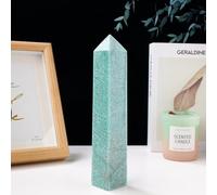 QEUOPGFD Ornements en Cristal Tour d'obélisque en Pierre Naturelle Tianhe, 1 pièce, Pointe à Quatre côtés, Cristal de guérison Amazonite, décoration de la Maison, Cadeau Beau Cristal(300-400g)