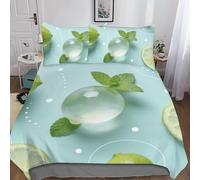 QEVAWPAE Impression de Fruits Apaisant Simple Doux Housse De Couette Et Ensemble De Literie Complet, Léger Et Doux Au Toucher, Parfait pour Chambre Cosy King（220x240cm）