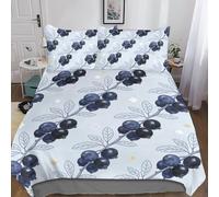 QEVAWPAE Impression de Fruits Élégant Simple Doux Housse De Couette Et Ensemble De Literie Complet en Polyester Respirant, Doux Et Facile D’Entretien pour Chambre Cosy King（220x240cm）