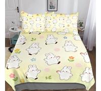 QEVAWPAE Impression Simple, Mignonne et belleApaisant Housse De Couette Et Ensemble De Literie Complet, Léger Et Doux Au Toucher, Parfait pour Chambre Cosy King（220x240cm）