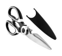 QEXUJOW Ciseaux de cuisine,paire de ciseaux de cuisine en acier inoxydable noir, adaptés à la volaille, aux os, au poisson, aux herbes et aux légumes, ouvre-boîte et casse-noix