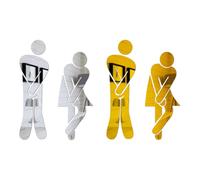 QEXUJOW Panneaux de sécurité,Stickers muraux acryliques pour salle de bain, représentant des figures masculines et féminines, finement sculptés, pour usage hôtelier.