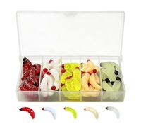 QEXUJOW Pâtes, additifs et arômes,50 appâts biomimétiques, vers de farine de 2,4 cm/0,4 g pour poissons.