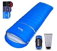 QEZER Down Sleeping Bag -3°C to -23°C Winter Rectangular Sleeping Bag for Adults Cold Weather Camping, Backpacking and Hiking Outdoor
