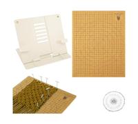 Qezodsx Planche en Macramé et Support Réglable en Métal, Planche de Projet en Macramé Double Face de 12 X 16 Pouces avec Épingles, pour Enfiler des Perruques de Bracelet