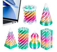 Qfdiwr 6 Pièces Sculpture De Passthrough Pyramide, 6,5x3,9x3,9 Cm 3D Imprimé Spiral Cone Fidget Toy Cône Fidget Jouet Pyramide Sculpture, À Anti-Stress, pour Maison Bureau Et Voyage