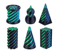 Qfdiwr 6 Pièces Sculpture De Passthrough Pyramide, 6,5x3,9x3,9 Cm 3D Imprimé Spiral Cone Fidget Toy Cône Fidget Jouet Pyramide Sculpture, Jouets À Anti-Stress, pour Maison Bureau Et Voyage