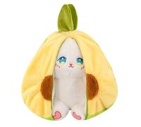 Qfdiwr Animaux en Peluche,Peluches d'animaux - Capybara Orange Douce Réversible | Petit Animal en Peluche, Oreiller en Confortable, Jouet Capybara Orange Lapin Avocat Doux transformant pour