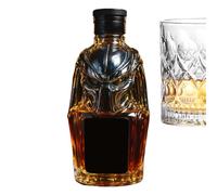 Qfdiwr Bouteille En Verre Pour Alcool,Décanteur Alcool 300ml Avec Bouchon Étanche Design En Relief - Couvercle Étanche Récipient Vide pour Whisky Vin Maison et Établissements