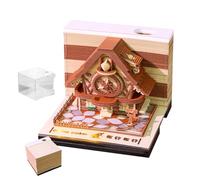 Qfdiwr Calendrier 2026 Bloc-Notes 3D | Calendrier en Papier Bloc-Notes 3D avec Couverture Acrylique | Fournitures de Bureau pour Espaces de Travail | École Dortoir Nursery Appartement Chambre