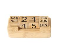 Qfdiwr Calendrier De Bureau Cubique 14,7 X 5,2 X 6 Cm, En Bois Rustique, Fabriqué En Matériau Résistant À L'usure, Il Ajoute Une Touche De Gaieté À Votre Quotidien Et Se Nettoie Facilement