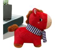 Qfdiwr Cheval en Peluche - 2026 Rouge du Nouvel an | Mascotte Cheval Debout Chinois 2026 | Idéal pour Fête du Printemps, Vacances, Anniversaire, Collègues, Adultes, Maison,
