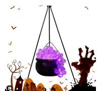 Qfdiwr Décorations d'halloween en Plein air, Grand Chaudron de sorcières sur trépied,Bols décoratifs effrayants Portables - Décorations d'halloween résistantes aux intempéries pour Les Amis de la