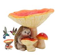 Qfdiwr Figurines de jardin hérisson, décoration de jardin, hérisson extérieur, mangeoire pour oiseaux, hérisson, décoration de jardin, résistante aux intempéries, hérisson, figurine de jardin avec