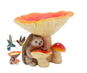 Qfdiwr Figurines de jardin hérisson, décoration de jardin, hérisson extérieur, mangeoire pour oiseaux, hérisson, décoration de jardin, résistante aux intempéries, hérisson, figurine de jardin avec