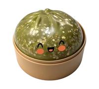 Qfdiwr Glitter Dumpling Squishy Toy, 8,5x6 Cm Cute Dumplings Squishiest with Steamer Box, Géant Paillettes Squishys Ravioli, Balle Anti-Stress Boulettes Pailletées Presser pour Travail, Études