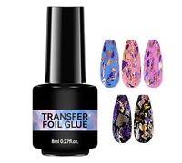 Qfdiwr Nail Transfer Foil Glue, 8 Ml Gel Colle Pour Foil À Ongles Gel De Colle Pour Feuille D'ongles Pour Autocollants En Feuille Avec Une Adhésion Puissante, Nécessitant Une Lampe UV, Pour Les Femmes