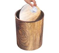 Qfdiwr Panier à déchets avec revêtement effet bois vintage, 22 x 22 x 26 cm, grand panier pour bureau et maison, idéal pour cuisine, salon, bureau, salle de bains, matériau résistant