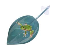 Qfdiwr Plateforme De Bain pour Grenouilles | Terrasse D - Accessoires De Bac À Ventouses pour Grenouilles Naines Gecko Léopard Crapauds Décoration en Forme De Feuille