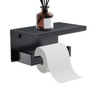 Qfdiwr Porte Papier Toilette Mural avec Tablette, Heavy Duty Toilet Paper Holder, Contexte De Rangement De Rouleau De Toilette en Acier Inoxydable, Support Papier Toilette Mural, 407g