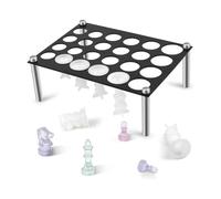 Qfdiwr Porte-Pièces d'Échecs pour Résine | Ajustement Précis À Quatre Pieds,Support en Métal avec Moule de 24 Trous pour Échecs,Pour Maison Studio Cours d Artisanat Rassemblement Débutants Adolescents