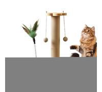 Qfdiwr Poteau À Gratter pour Jouet d'escalade 40x25x25cm Poteau À Gratter pour Jouet d'escalade pour Chat,Corde en Bois Et Sisal,Facile Nettoyer Et Offre Beaucoup,Plateau Tournant pour, Bâton De