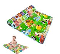 Qfdiwr Tapis D'Éveil Bébé Pliable 150x180x0,5 Cm Reversible Lettres Animaux Voitures Douce Et Confutable pour Enfant - Idéal pour Jeu, Apprentissage Et Temps sur Le Ventre À La Maison Ou en Voyage