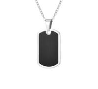QFDKWMCSQ Collier pendentif militaire avec plaque d’identité pour hommes et garçons, collier étanche en chaîne O, cadeaux de bijoux décontractés 19,7x33,5 mm