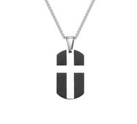 QFDKWMCSQ Colliers de plaques d’identité en croix pour hommes, collier pendentif en plaque noir, collier de bijoux religieux punk rock