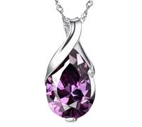 QFDKWMCSQ r Élégant Simple Purple Water DropPendentif Ange Larmes d’Ange Pendentif Cadeau d’anniversaire pour fête d’anniversaire