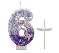 QFEHTHSK 1 Pièce Numéro 6 Bougie d'anniversaire, Bougie 6Ème Anniversaire, Décoration d'anniversaire Sirène, Décoration Créative De Gâteau d'anniversaire, Accessoires De Gâteau