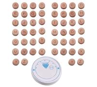 QFEHTHSK 52 Pièces De Perles Rondes en Bois De L'Alphabet, 1 Rouleau De Fil De Perles Élastique, Bijoux De Lettres Anglaises Faites À La Main, Accessoires De Bijoux DIY, Accessoires avec Trous