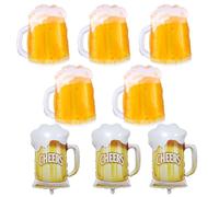 QFEHTHSK 8 Pièces Ballons À Bière, Jaune, Ballons Géants pour Chope À Bière, Modern, Unisex, Aluminium, BALLOON, Classique