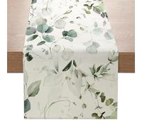 QFEHTHSK Chemin De Table Imprimé Plante Verte 1 Pièce, Tissu De Décoration De Table, Décoration De La Maison, Nappe en Lin, Accessoires De Table