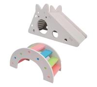 QFEHTHSK Maison De Toboggan Et Pont En Arc Coloré, Jouet Créatif Pour Hamster, Accessoires Pour Animaux De Compagnie