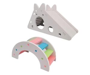 QFEHTHSK Maison De Toboggan Et Pont En Arc Coloré, Jouet Créatif Pour Hamster, Accessoires Pour Animaux De Compagnie