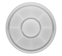 QFEHTHSK Moule De Plateau Rond 1 Pièce, Moule De Plateau en Silicone Rainuré, Moule De Plateau De Rangement Rayé, Moule De Support De Verre d'eau, Moule De Moulage en Résine