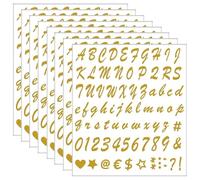 QFEHTHSK Pack De 8 Autocollants Alphanumériques, Autocollants Créatifs, Autocollants Décoratifs, Autocollants Brillants pour Décorer des Livres, Cahiers, Scrapbooking, Etc.