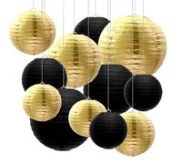 QFEHTHSK Paquet De 12 Lanternes en Papier Rondes, Lanternes Pliantes Faites À La Main, Lanternes en Papier Décoratives Suspendues, Décorations De Mariage Festives